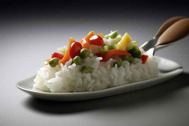 Pyszne ryżowe danie z warzywami