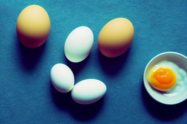 Pyszne świeże jajka 3d ilustrowane