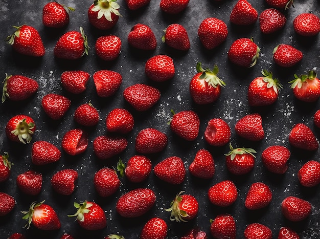 pyszne truskawki na ciemnym tle Pokolenie AI