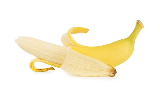 Pyszny banan na białym tle