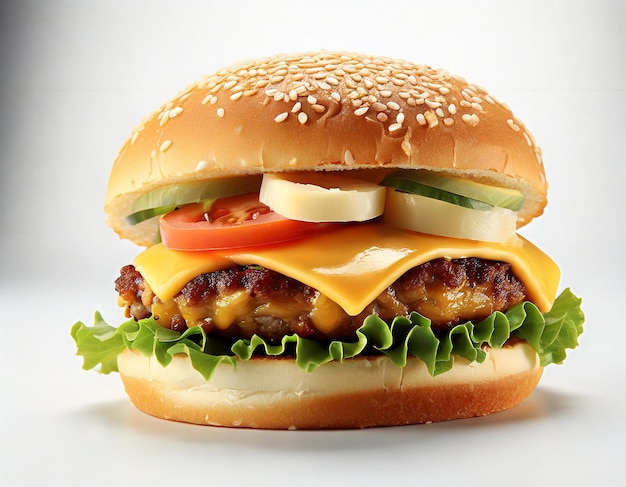 Pyszny burger wygenerowany przez sztuczną inteligencję