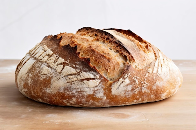 Zdjęcie pyszny chleb rzemieślniczy umieszczony na czystym białym tle, gotowy do spożycia