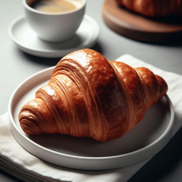 Pyszny czekoladowy croissant.