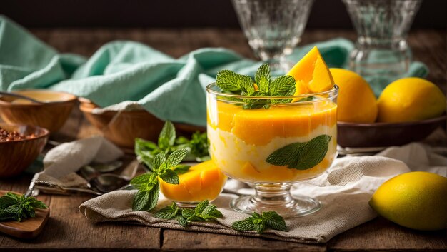 pyszny deser panna cotta z mango