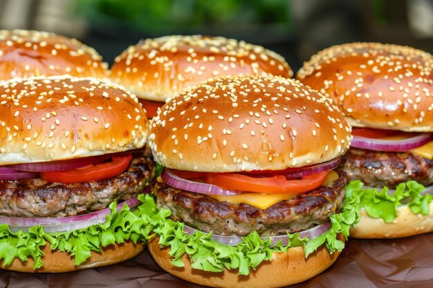 Pyszny hamburger pyszne fast food wysokiej jakości jedzenie kanapka pomidor ser hamburger amerykański obiad