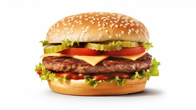 Zdjęcie pyszny hamburger z kurczakiem.