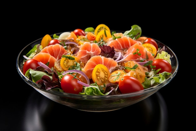 Zdjęcie pyszny i kolorowy talerz poke idealny na zdrowy posiłek