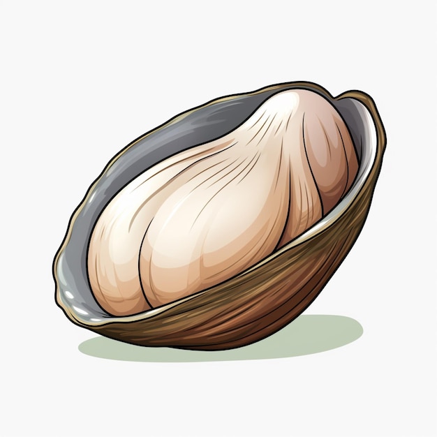 Quahog 2d wektor ilustracja kreskówka na białym tle