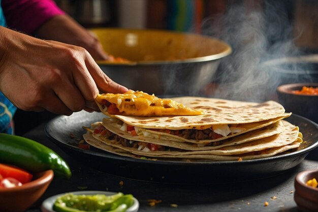 Quesadilla przygotowywana w pociągu