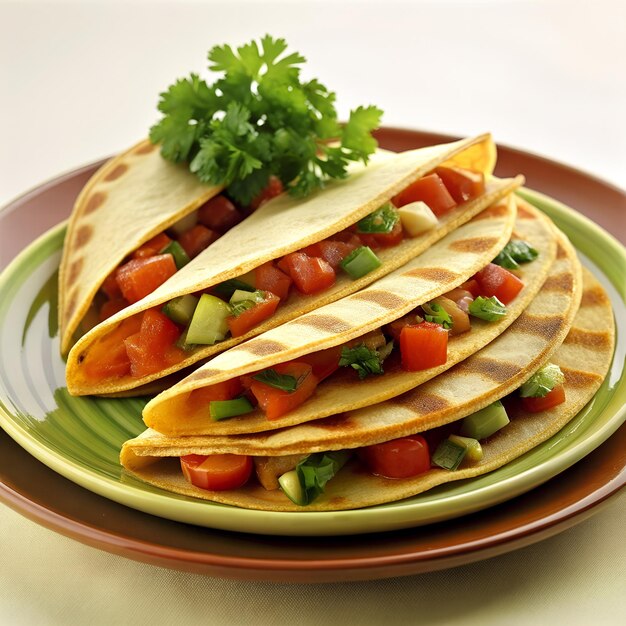 Zdjęcie quesadillas z gooey goodness fotografia meksykańskiej kuchni