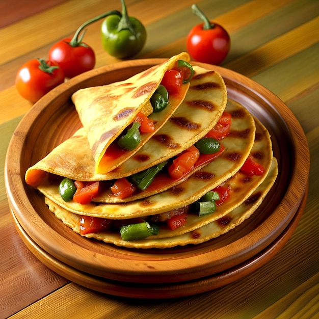 Zdjęcie quesadillas z gooey goodness fotografia meksykańskiej kuchni