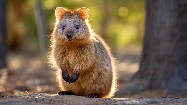 Quokka Setonix brachyurus mały makropod wielkości domowego kota Jak marsupiale kangury