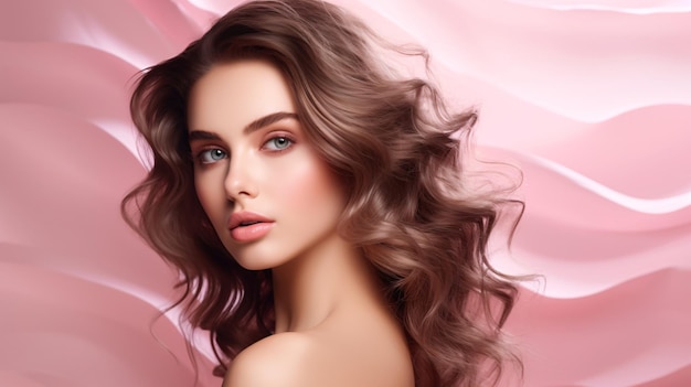 Radiant Beauty Portrait for Cosmetic Banner Generative AI (Portret promieniującej piękności dla banerów kosmetycznych)