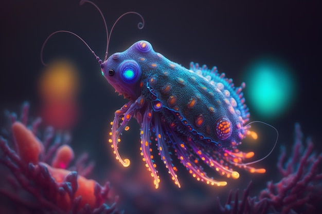 Radiant DeepSea Crab Oszałamiający pokaz bioluminescencji