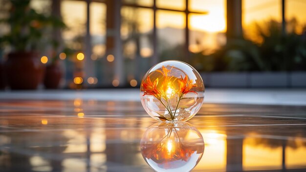 Radiant Glow CloseUp of a Luminous Ball Light Emitting Warmth and Brilliance