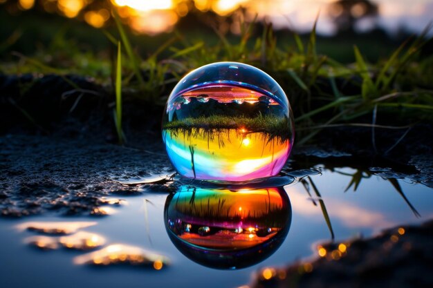 Radiant Rainbow Reflection fajne zdjęcie tła