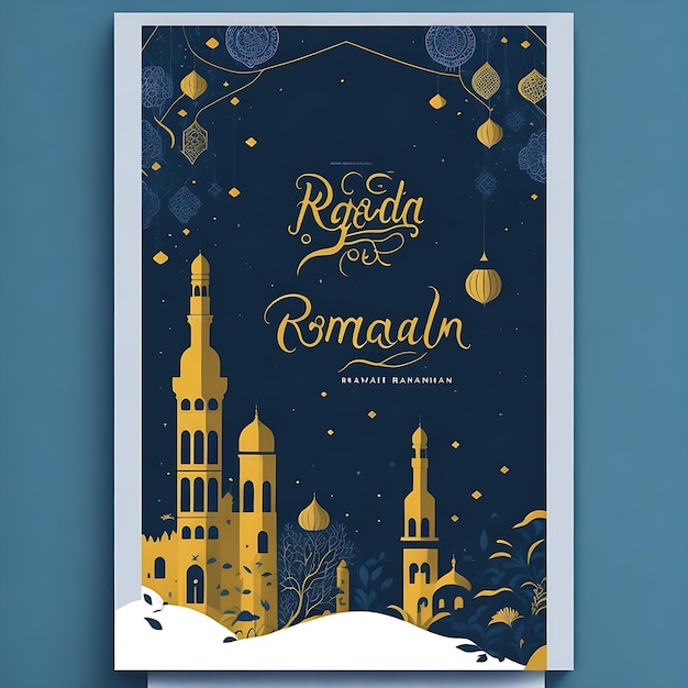 Radiant Ramadan Premium Wektorowy Plakat Druk A4 Szablon