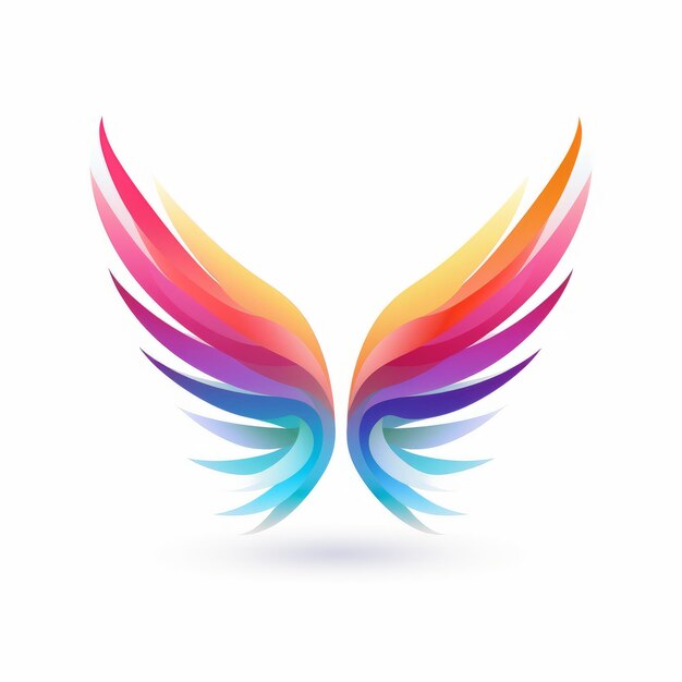 Zdjęcie radiant wings minimalistyczne logo płaskiego wektora z gładkim i prostym projektem rozprzestrzeniającym be