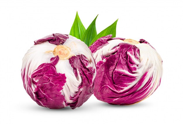 Radicchio, czerwona sałatka na bielu