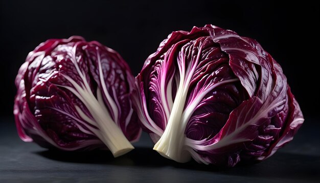 Radicchio na odosobnionym czarnym tle