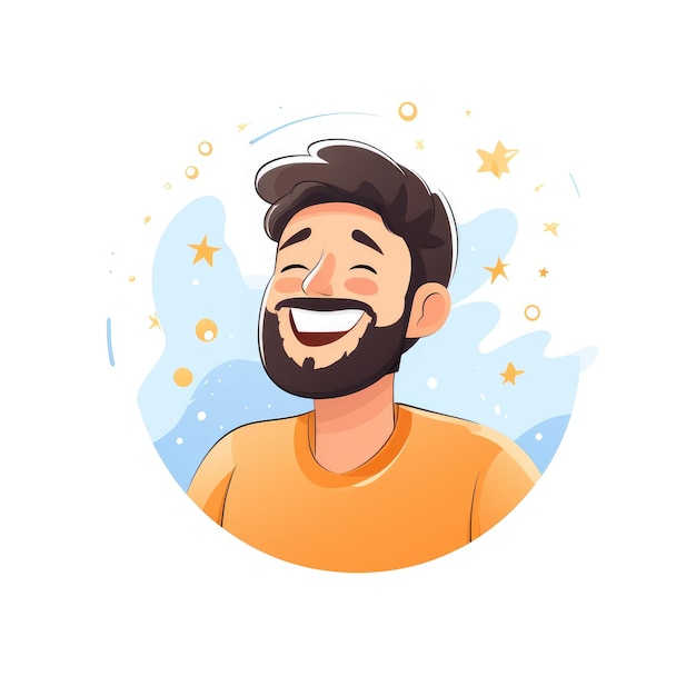 Radośliwy współpracownik Minimalistyczna ikona przedstawiająca szczęście i radość na białym tle