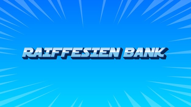 Zdjęcie raiffesien bank 3d niebieski tekst