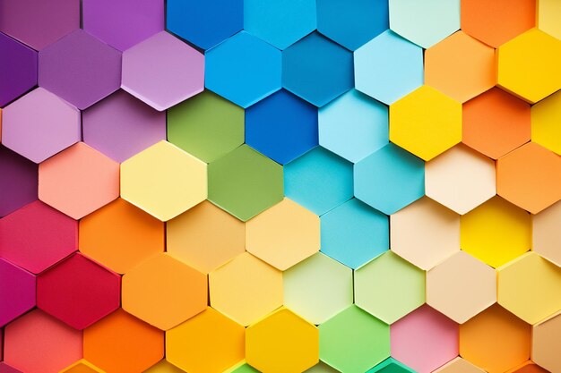 Rainbow Abstract Papier Hexagon Tło