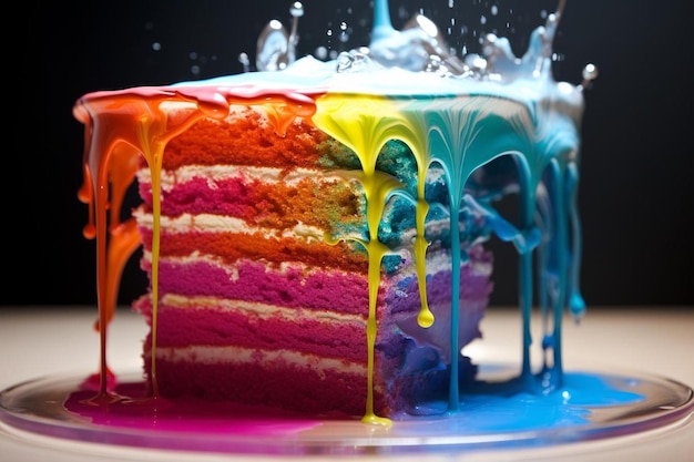 Zdjęcie rainbow cascade cake spectacular