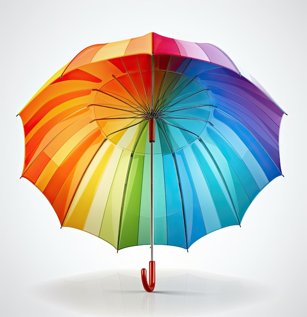 Rainbow parasol wyizolowanych na bia?ym tle Generative AI