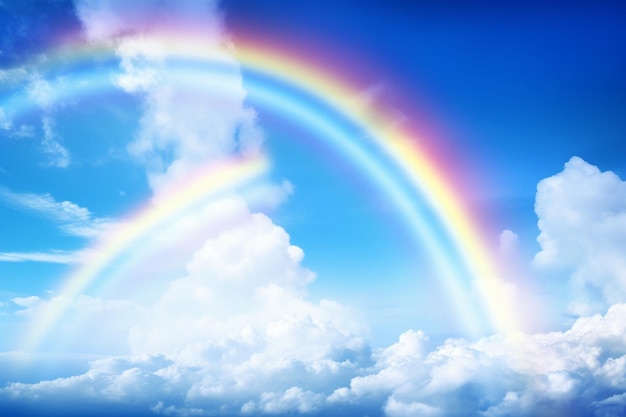 Zdjęcie rainbow radiance in the clear sky tapeta