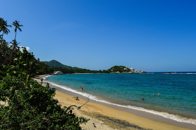 Rajska plaża w Parku Narodowym Tayrona Kolumbia Karaibskie