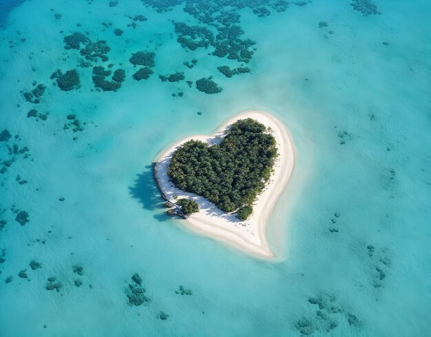 Zdjęcie rajska wyspa w kształcie serca
