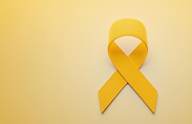Rak sarkomy kości Żółta wstążka jako symbol świadomości o sarkomie kości 3d renderowanie