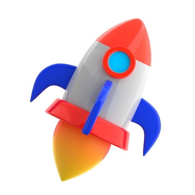 Rakieta 3d ikona ilustracja