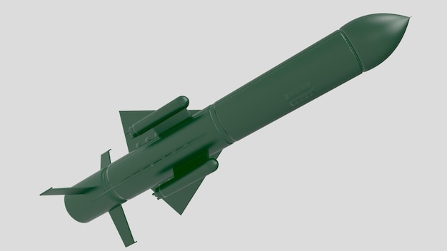 Rakieta rakietowa wojna konflikt amunicja głowica nuklearna broń nuke 3d ilustracja statek kosmiczny