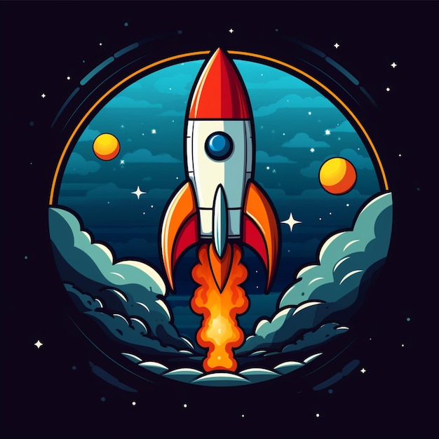 rakieta z logo kreskówki