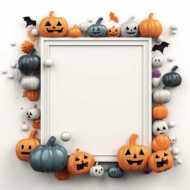 Rama elementów Halloween Szablon transparentu z białą przestrzenią