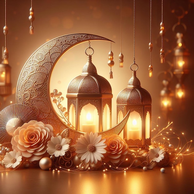 Zdjęcie ramadan dekoracja ze świecami ramadan dekoracja z świecami
