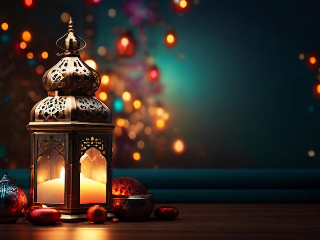 Ramadan eid mubarak islamskie tło generowane przez AI