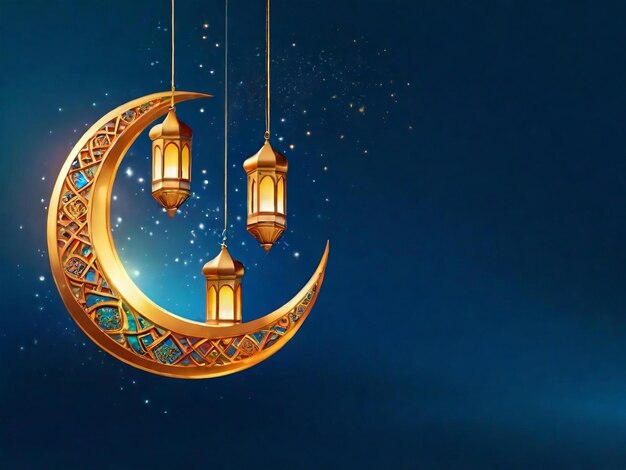 Zdjęcie ramadan eid mubarak islamskie tło generowane przez ai