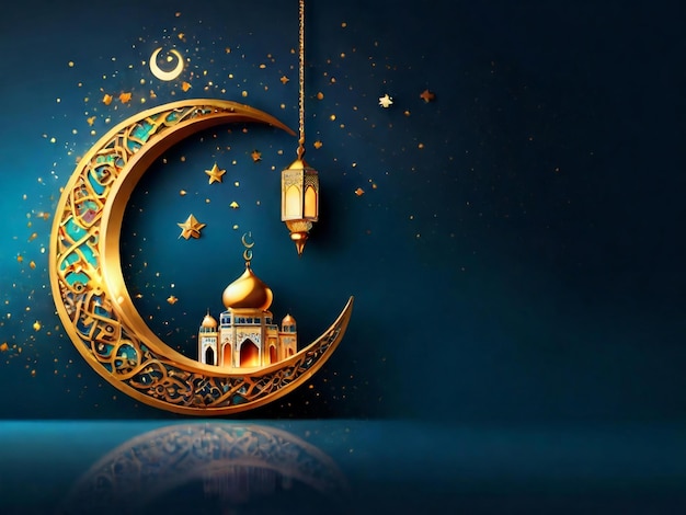 Ramadan eid mubarak islamskie tło generowane przez AI