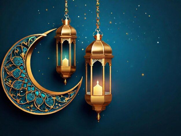 Ramadan eid mubarak islamskie tło generowane przez AI