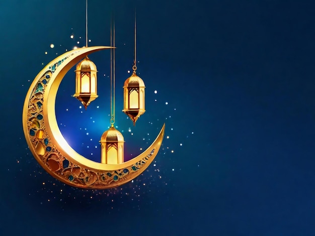 Zdjęcie ramadan eid mubarak islamskie tło generowane przez sztuczną inteligencję