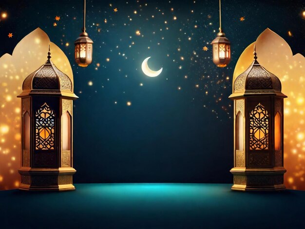 Ramadan eid mubarak islamskie tło generowane przez sztuczną inteligencję