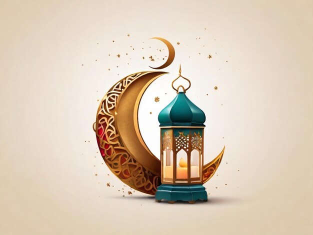 Ramadan eid mubarak islamskie tło generowane przez sztuczną inteligencję