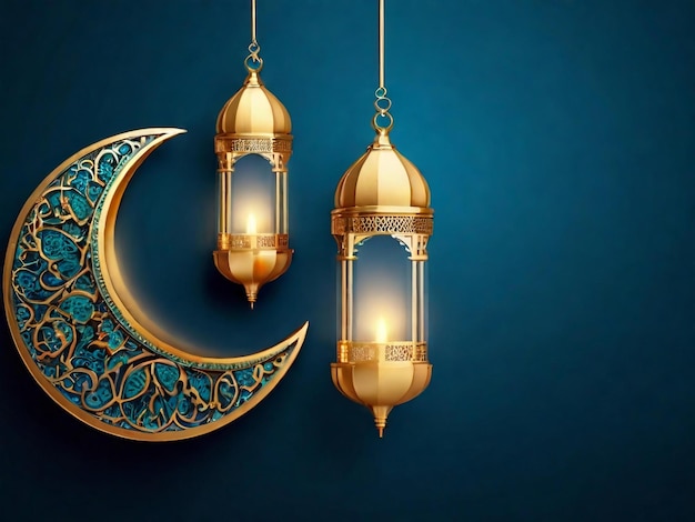 Ramadan eid mubarak islamskie tło generowane przez sztuczną inteligencję