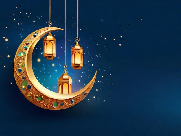 Ramadan eid mubarak islamskie tło wygenerowane przez AI