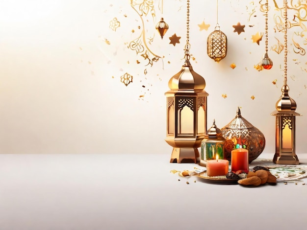 Ramadan eid mubarak islamskie tło wygenerowane przez AI