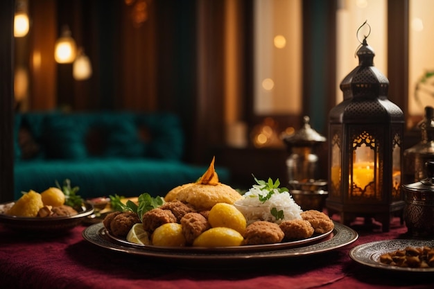 Ramadan iftar tło