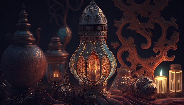 Ramadan Islam Holiday Religia ilustracja generatywna AI